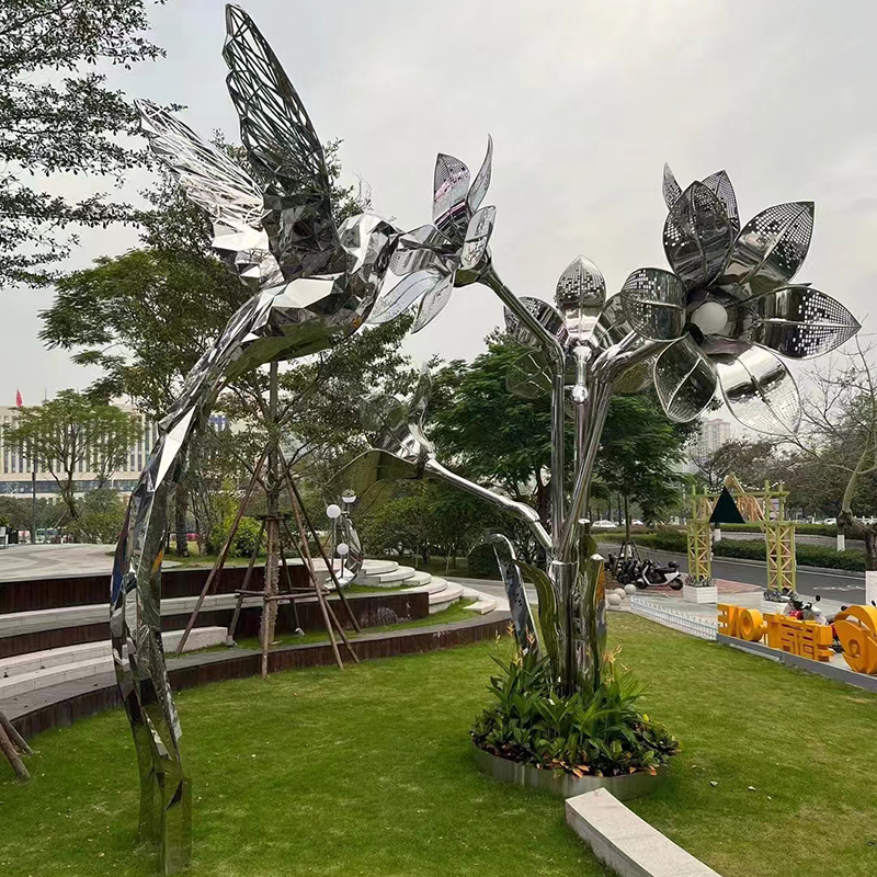 不銹鋼鏤空花朵雕塑藝術景觀造型擺件 不銹鋼鏤空花朵雕塑藝術景觀造型擺件