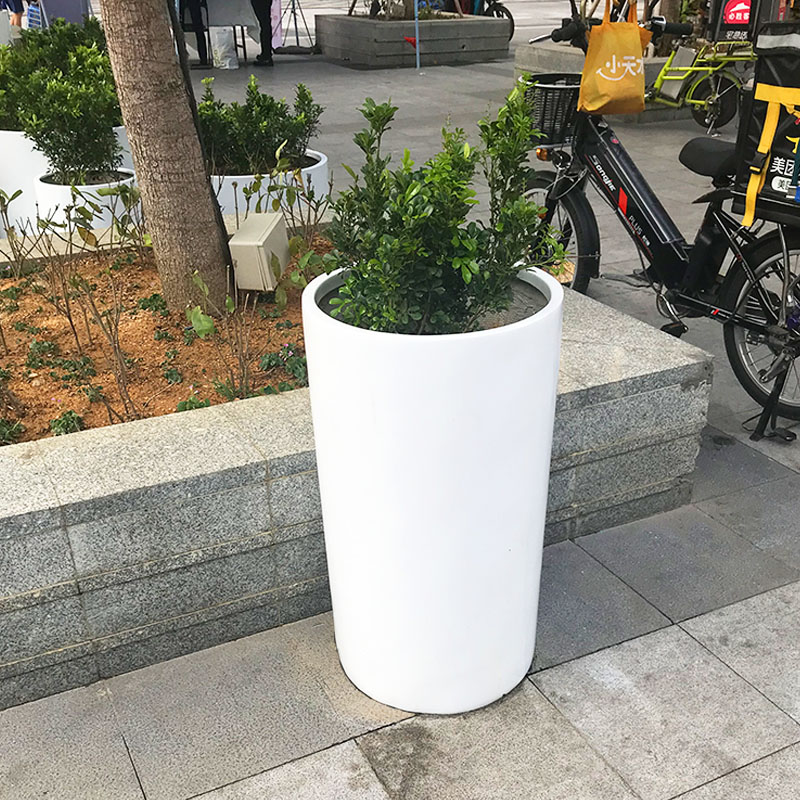 玻璃鋼圓柱形花盆戶外景觀種植花缽 玻璃鋼圓柱形花盆戶外景觀種植花缽