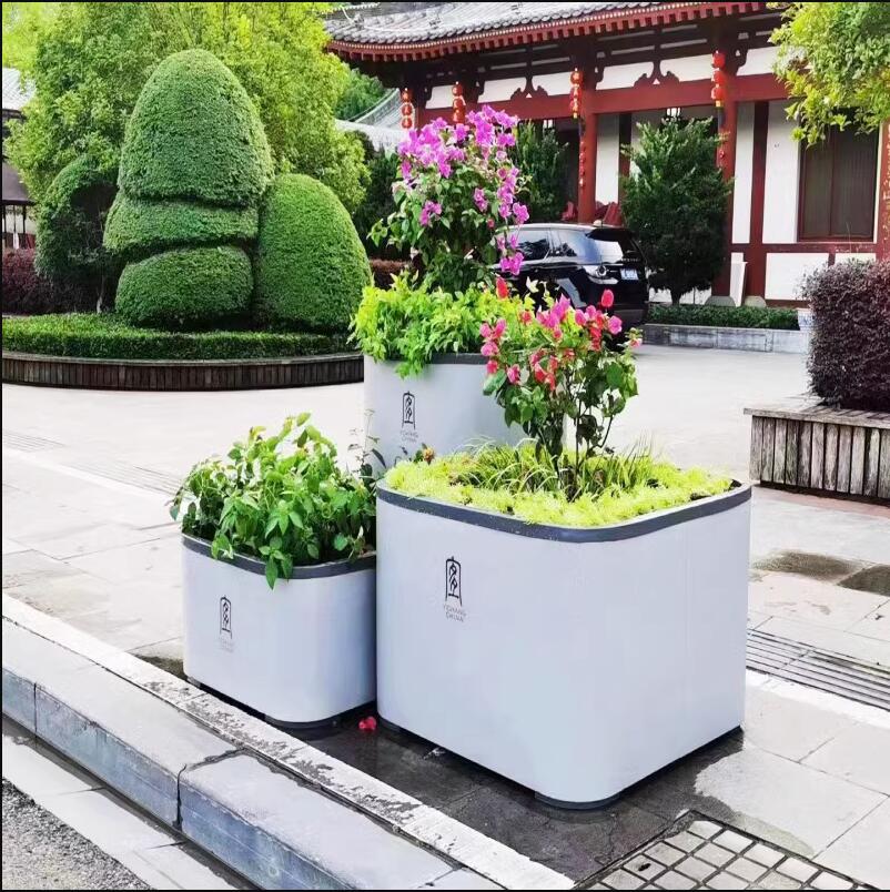 不銹鋼正方形花盆市政景觀戶外種植花箱 不銹鋼正方形花盆市政景觀戶外種植花箱