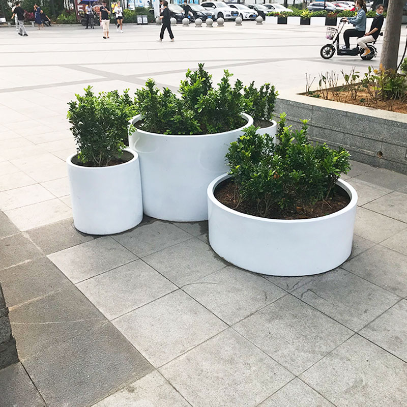 玻璃鋼圓柱形花盆戶外景觀種植花缽 玻璃鋼圓柱形花盆戶外景觀種植花缽