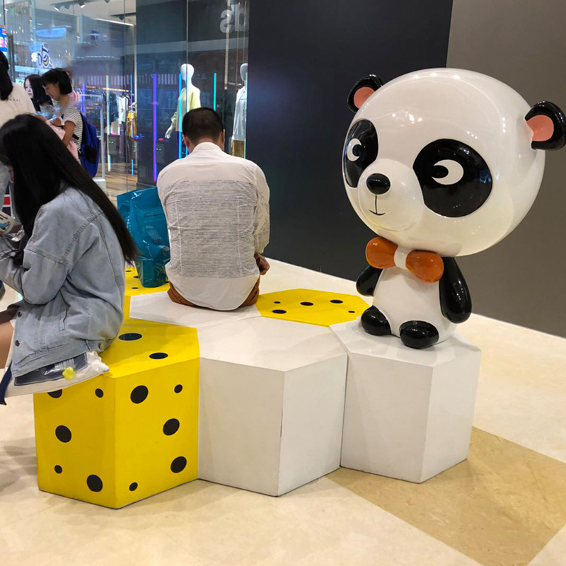 玻璃鋼六邊形熊貓雕塑座椅創(chuàng)意異形坐凳 玻璃鋼六邊形熊貓雕塑座椅創(chuàng)意異形坐凳