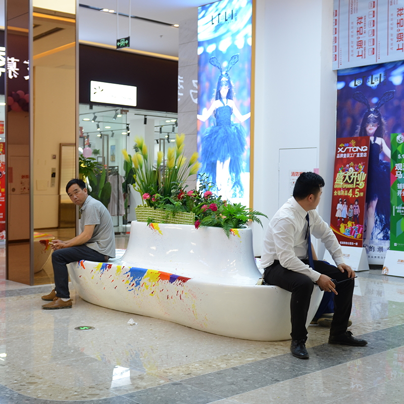 玻璃鋼心形花盆彩繪藝術(shù)景觀花壇座椅 玻璃鋼心形花盆彩繪藝術(shù)景觀花壇座椅