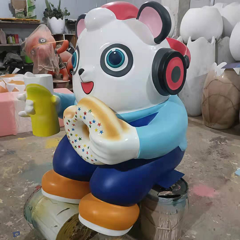 玻璃鋼卡通雕塑餐飲小吃街美陳公仔擺件 玻璃鋼卡通雕塑餐飲小吃街美陳公仔擺件