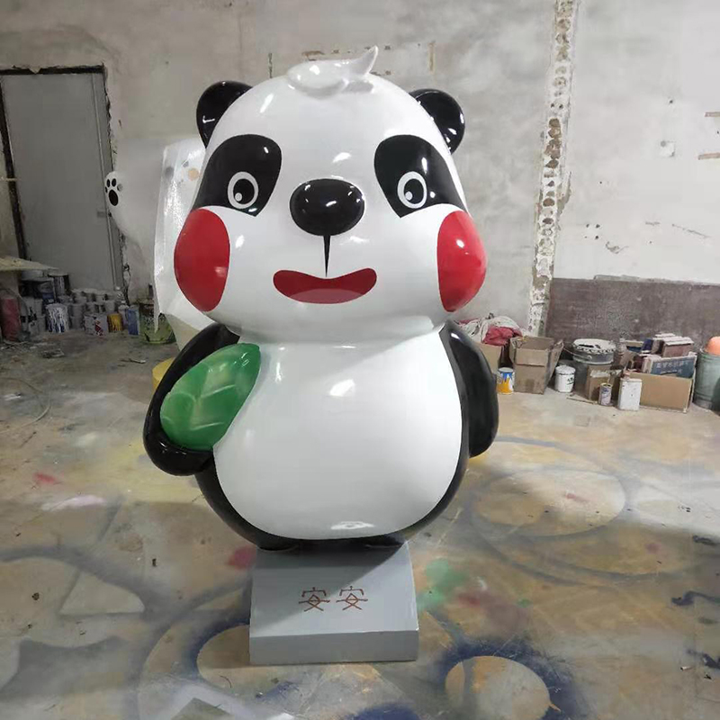 玻璃鋼卡通熊貓雕塑動物美陳公仔擺件 玻璃鋼卡通熊貓雕塑動物美陳公仔擺件