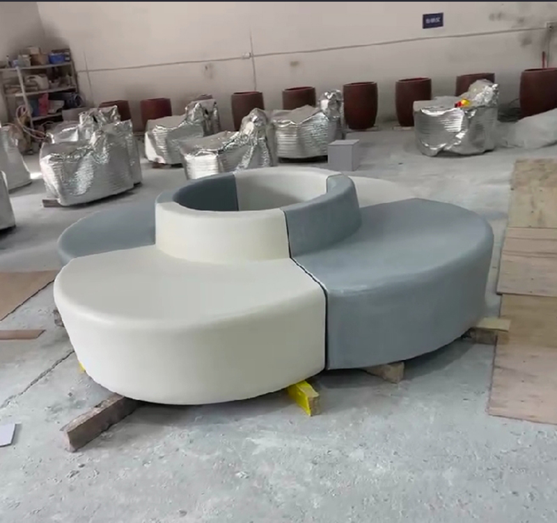GRC混凝土樹池UHPC花瓣造型花壇坐凳 GRC混凝土樹池UHPC花瓣造型花壇坐凳
