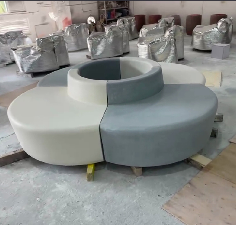GRC混凝土樹池UHPC花瓣造型花壇坐凳 GRC混凝土樹池UHPC花瓣造型花壇坐凳