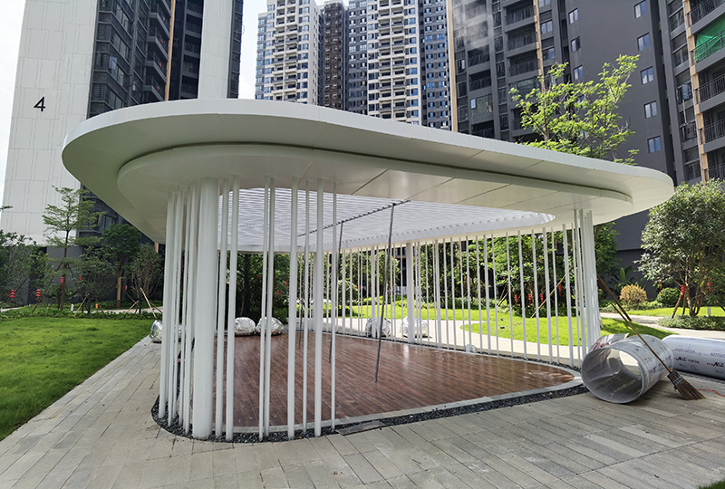 不銹鋼金屬異形廊架鐵藝鋁板大型涼亭 不銹鋼金屬異形廊架鐵藝鋁板大型涼亭