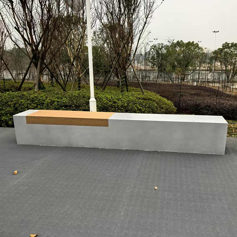GRC混凝土木面坐凳泰科石UHPC長條景觀座椅 GRC混凝土木面坐凳泰科石UHPC長條景觀座椅
