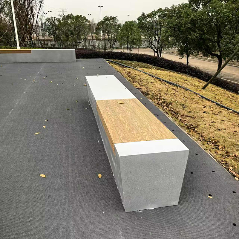 GRC混凝土木面坐凳泰科石UHPC長條景觀座椅 GRC混凝土木面坐凳泰科石UHPC長條景觀座椅